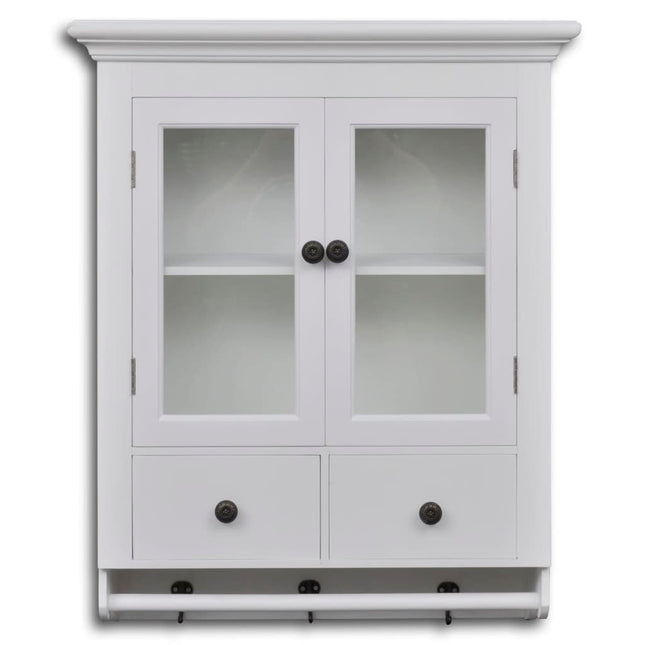 Placard Mural De Cuisine Avec Porte En Verre Bois Blanc