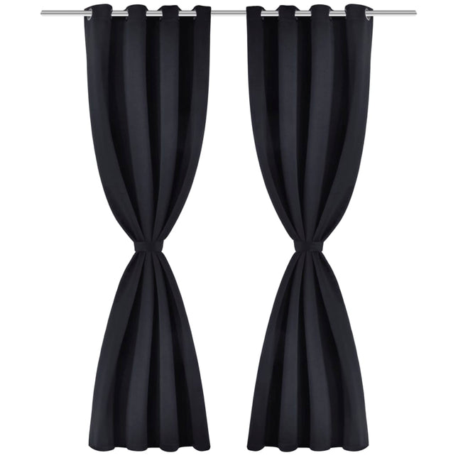 2 Pcs Rideau Blackout Occultant Avec Œillets En Métal 135X245Cm