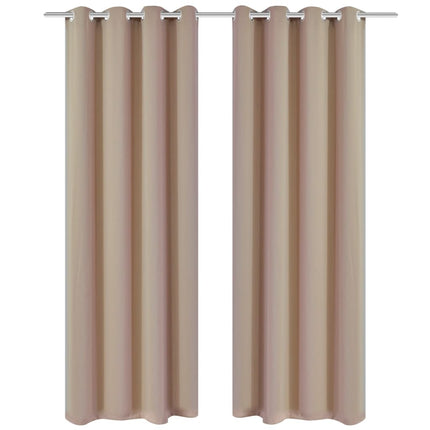 2 Pcs Rideau Blackout Occultant Avec Œillets En Métal 135X245Cm