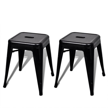 Tabourets Empilables Lot De 2 Métal