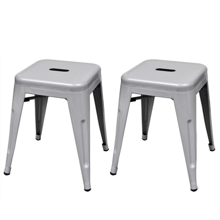 Tabourets Empilables Lot De 2 Métal