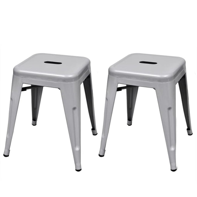 Tabourets Empilables Lot De 2 Métal