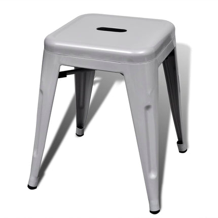 Tabourets Empilables Lot De 2 Métal