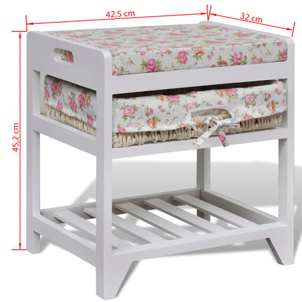 Banc De Rangement Avec Étagère À Chaussures Et Panier Paulownia