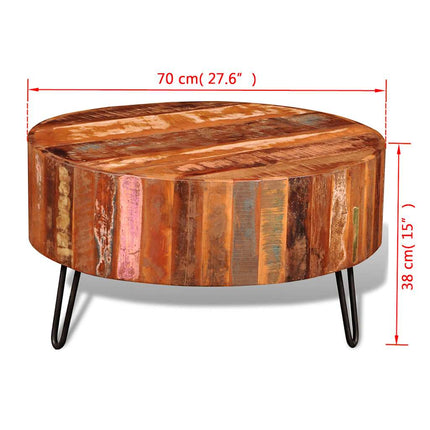 Table Basse Ronde Bois Massif De Récupération