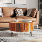 Table Basse Ronde Bois Massif De Récupération