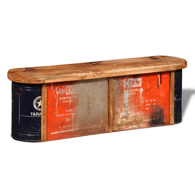 Banc De Rangement Bois De Récupération Solide