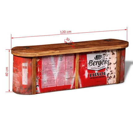 Banc De Rangement Bois De Récupération Solide