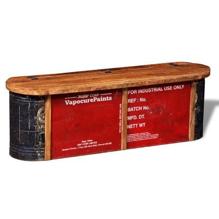 Banc De Rangement Bois De Récupération Solide