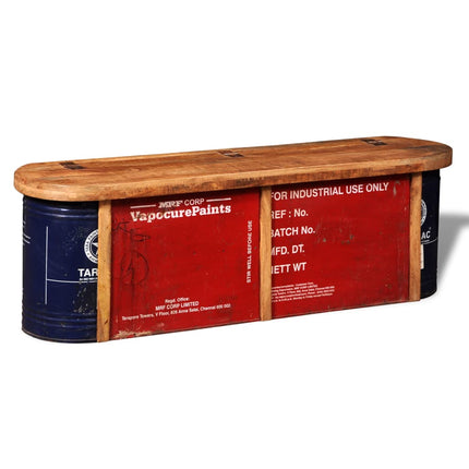 Banc De Rangement Bois De Récupération Solide