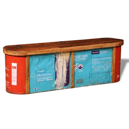 Banc De Rangement Bois De Récupération Solide