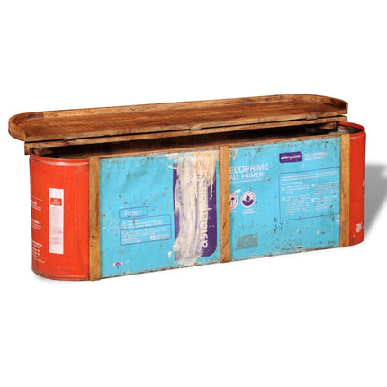 Banc De Rangement Bois De Récupération Solide