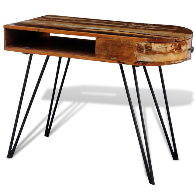 Bureau Avec Pieds En Fer Bois De Récupération Solide