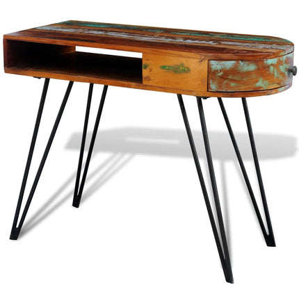 Bureau Avec Pieds En Fer Bois De Récupération Solide