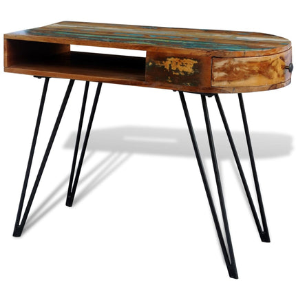Bureau Avec Pieds En Fer Bois De Récupération Solide