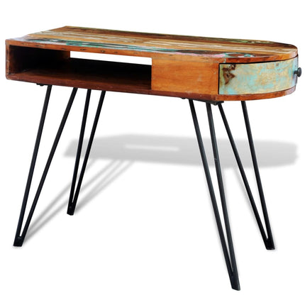 Bureau Avec Pieds En Fer Bois De Récupération Solide
