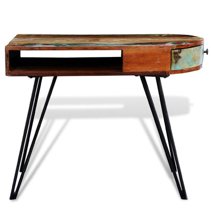 Bureau Avec Pieds En Fer Bois De Récupération Solide
