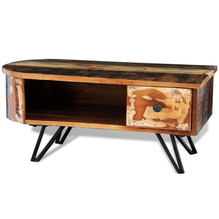 Table Basse Avec Pieds En Fer Bois Massif De Récupération