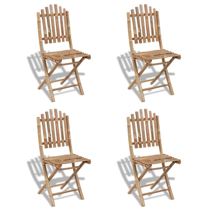 Chaises Pliables D'extérieur Bambou 4 Pcs