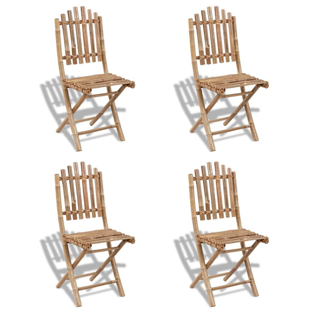 Chaises Pliables D'extérieur Bambou 4 Pcs