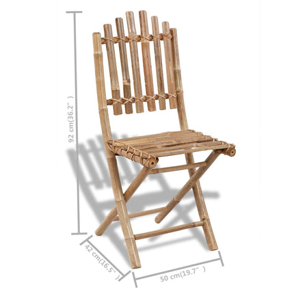 Chaises Pliables D'extérieur Bambou 4 Pcs