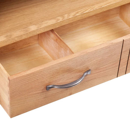 Meuble Tv Avec Tiroir 88 X 42 X 46 Cm Bois De Chêne Solide