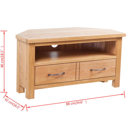 Meuble Tv Avec Tiroir 88 X 42 X 46 Cm Bois De Chêne Solide