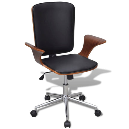 Chaise De Bureau Bois Courbé Avec Tapisserie En Similicuir