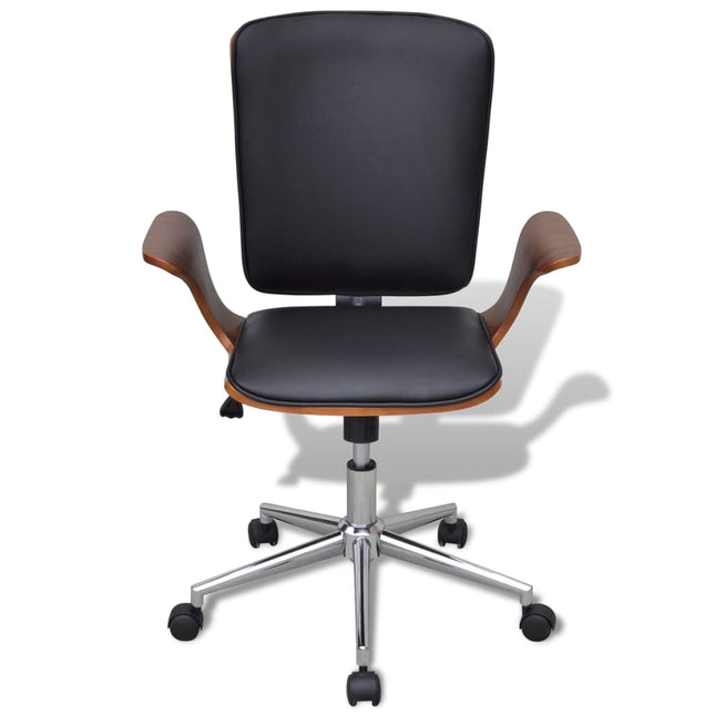 Chaise De Bureau Bois Courbé Avec Tapisserie En Similicuir
