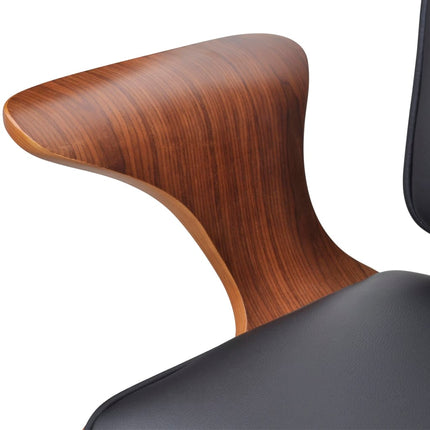 Chaise De Bureau Bois Courbé Avec Tapisserie En Similicuir