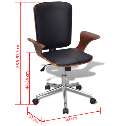Chaise De Bureau Bois Courbé Avec Tapisserie En Similicuir