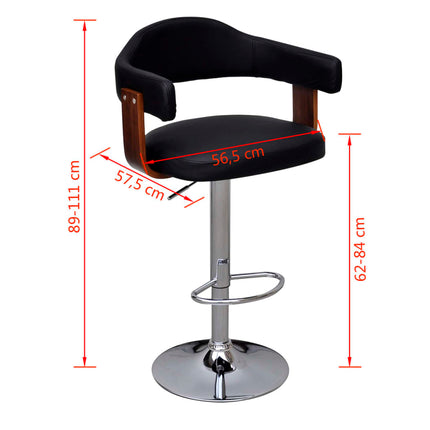 Tabourets De Bar Lot De 2 Bois Courbé