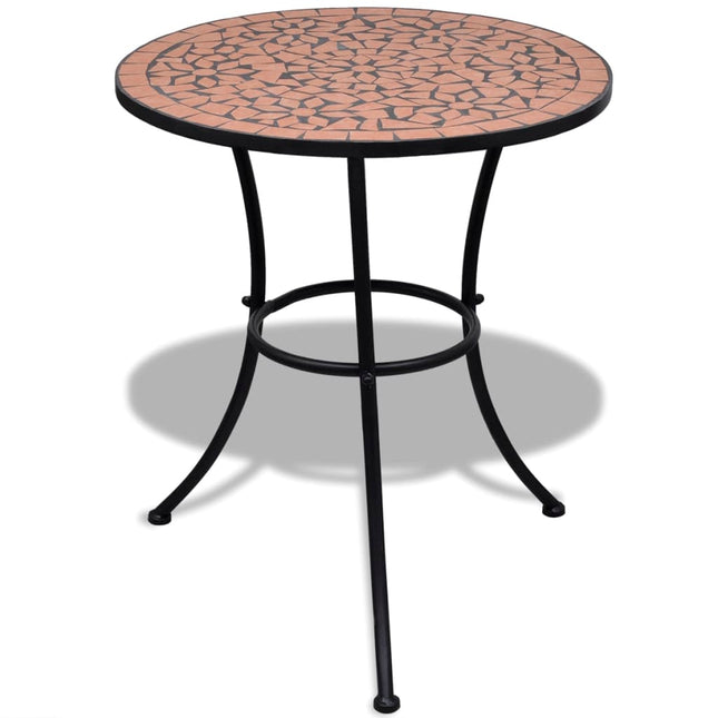 Ensemble De Bistro 3 Pcs Carreaux Céramiques Terre Cuite