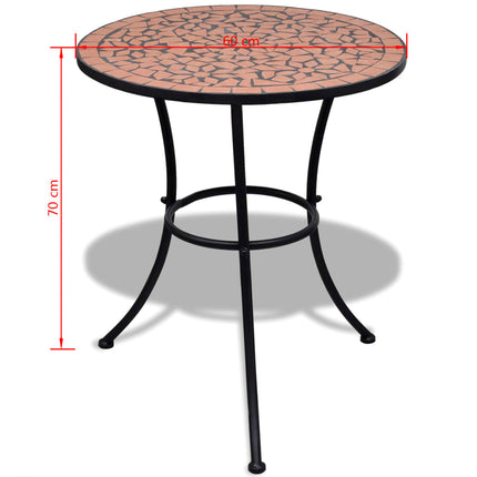 Ensemble De Bistro 3 Pcs Carreaux Céramiques Terre Cuite