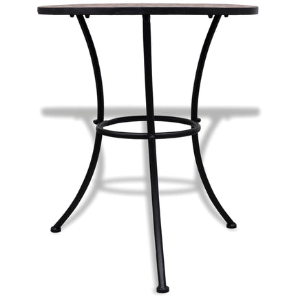 Ensemble De Bistro 3 Pcs Carreaux Céramiques Terre Cuite
