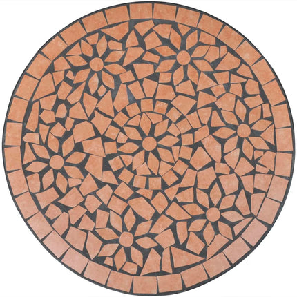 Ensemble De Bistro 3 Pcs Carreaux Céramiques Terre Cuite