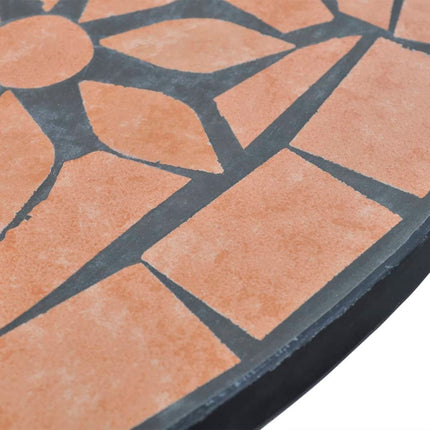 Ensemble De Bistro 3 Pcs Carreaux Céramiques Terre Cuite
