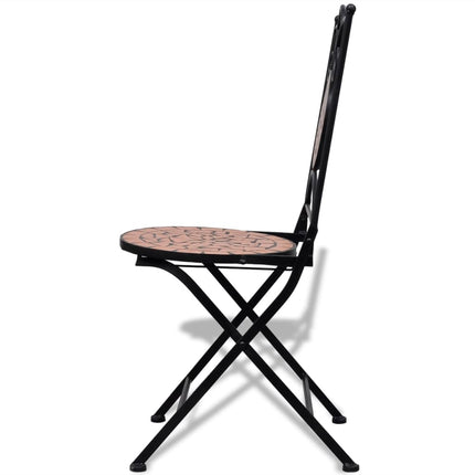Ensemble De Bistro 3 Pcs Carreaux Céramiques Terre Cuite