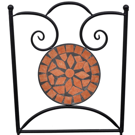 Ensemble De Bistro 3 Pcs Carreaux Céramiques Terre Cuite
