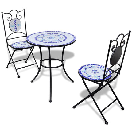 Ensemble De Bistro 3 Pcs Carreaux Céramiques Terre Cuite