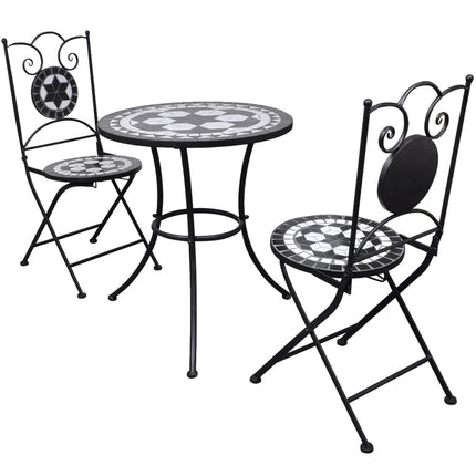 Ensemble De Bistro 3 Pcs Carreaux Céramiques Terre Cuite