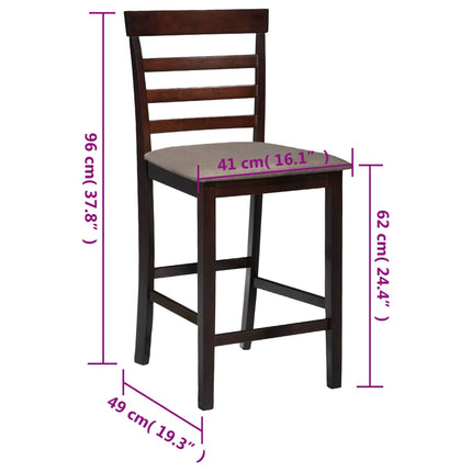 Tabourets De Bar 2 Pcs Tissu