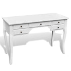 Bureau Français En Bois Avec Pieds Courbés Et 5 Tiroirs
