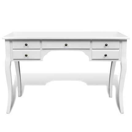 Bureau Français En Bois Avec Pieds Courbés Et 5 Tiroirs