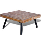 Table Basse Carrée Bois De Teck De Récupération