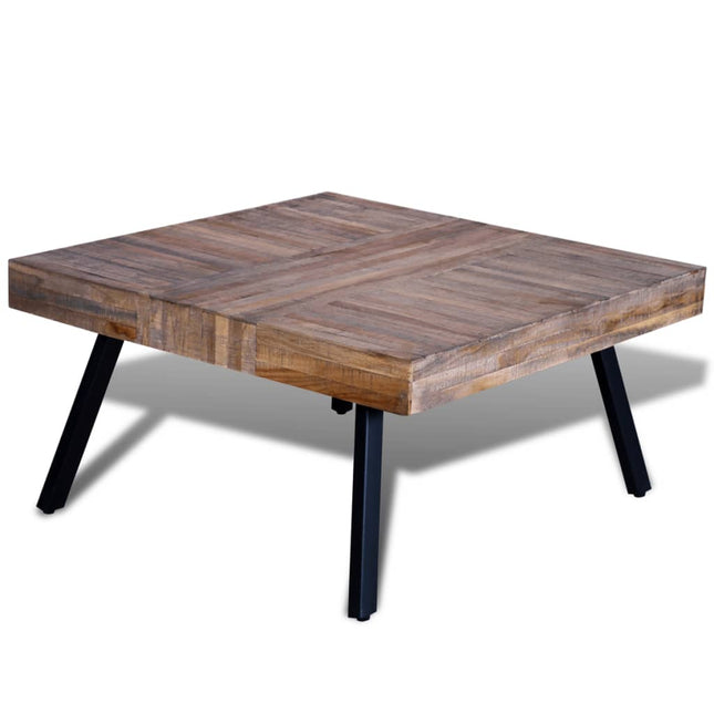 Table Basse Carrée Bois De Teck De Récupération