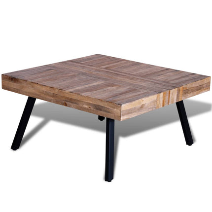 Table Basse Carrée Bois De Teck De Récupération