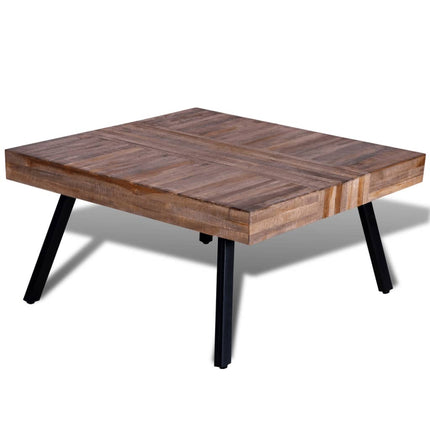 Table Basse Carrée Bois De Teck De Récupération