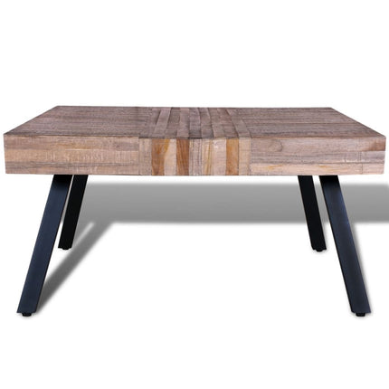 Table Basse Carrée Bois De Teck De Récupération