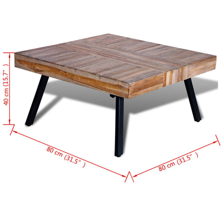 Table Basse Carrée Bois De Teck De Récupération